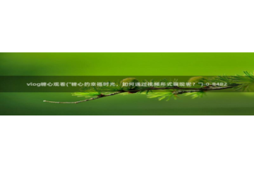 糖心vlog视频安安：vlog糖心观看(\